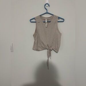 Lululemon cotton blend side-tie cropped tank top